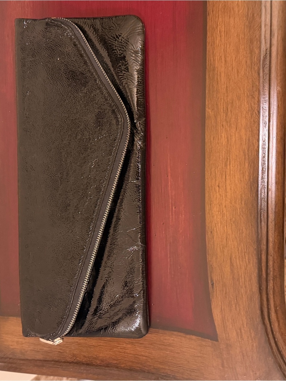 HOBO Black Patent Leather Envelope Clutch